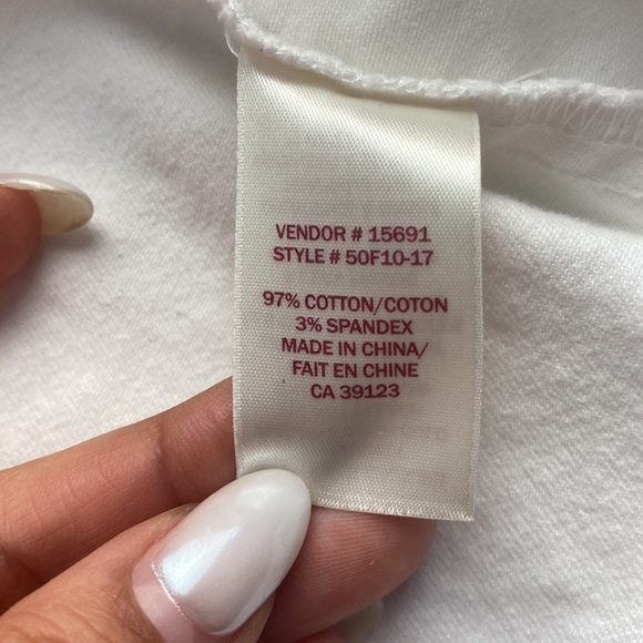 2/$25 White cotton blend old money French girl formal frilly jean jacket small - Picture 5 of 13